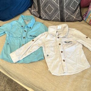 ProDoh bundle Two fishing shirt, size 2T like new, blue and white